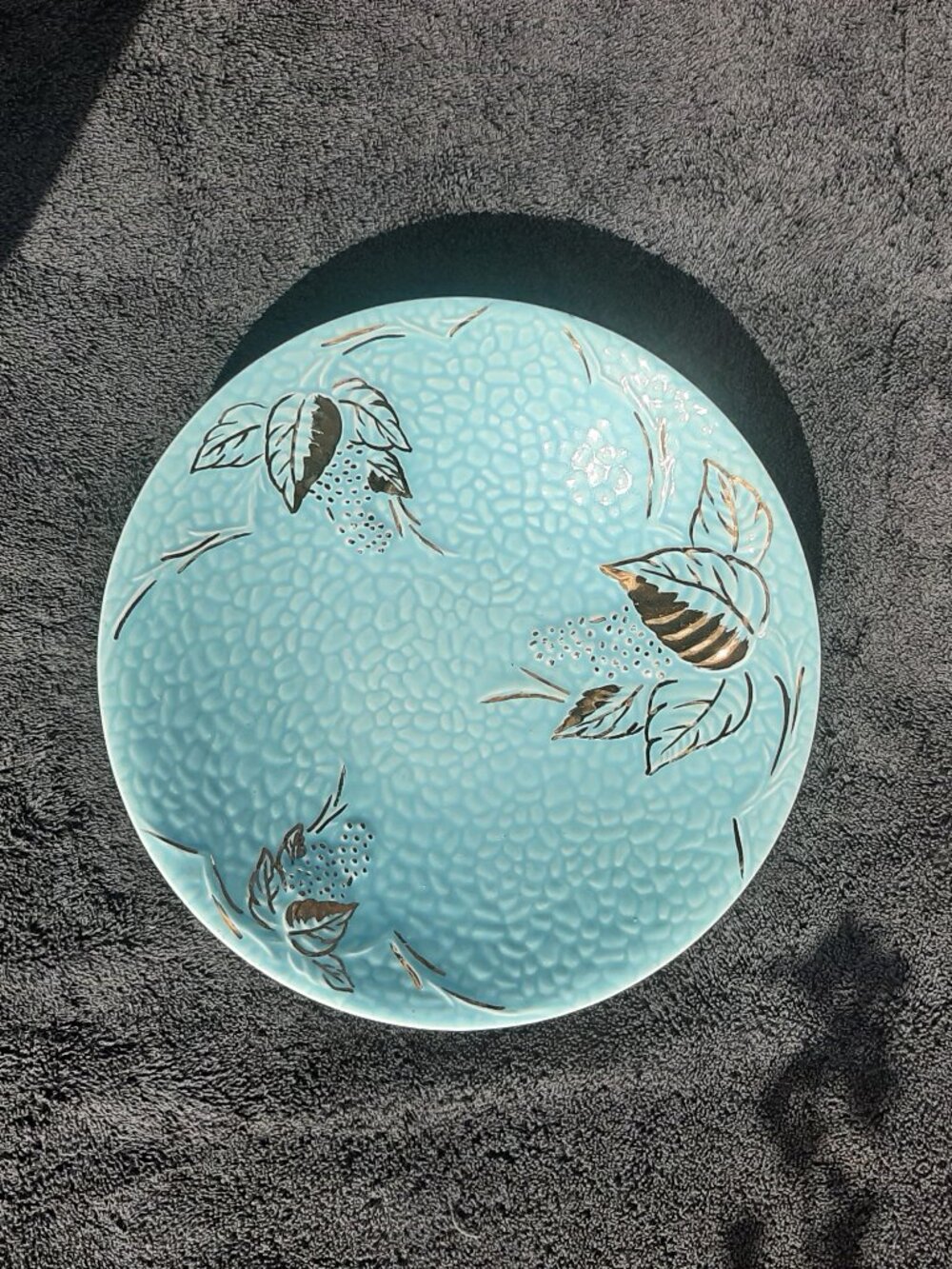 Wade 9.5" Diameter Serving Bowl Golden Turquoise
